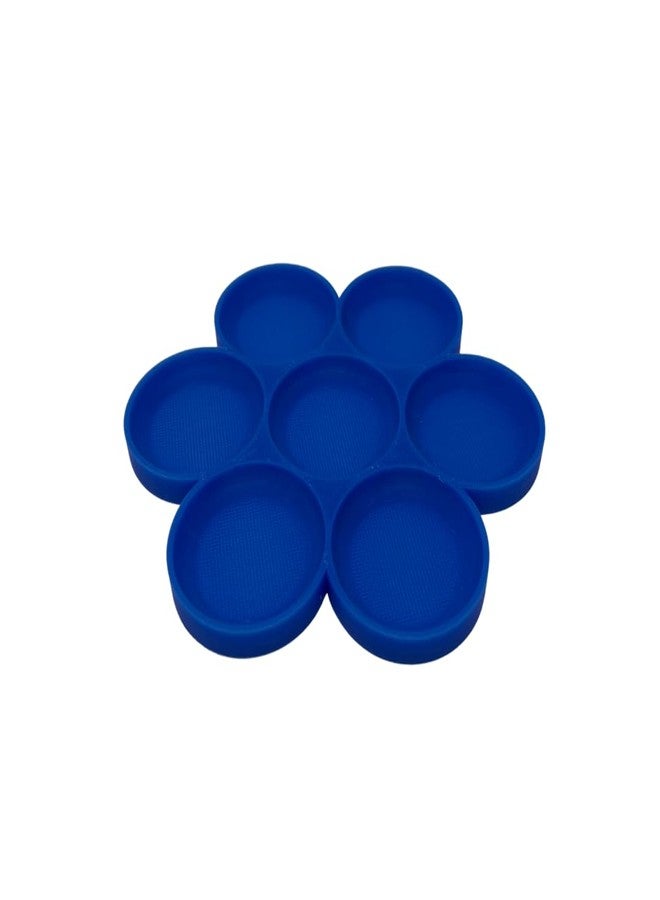 Chatelet Hermit Crab Feeder Dish | 7 Tray Dish for Crab or Snail Feeding | Mix & Match Crab Food | Made in USA (Blue, Circle) - Image 1